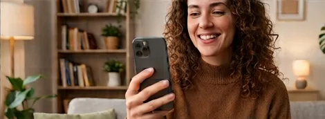 Uma participante na sala, pelo vídeo do celular